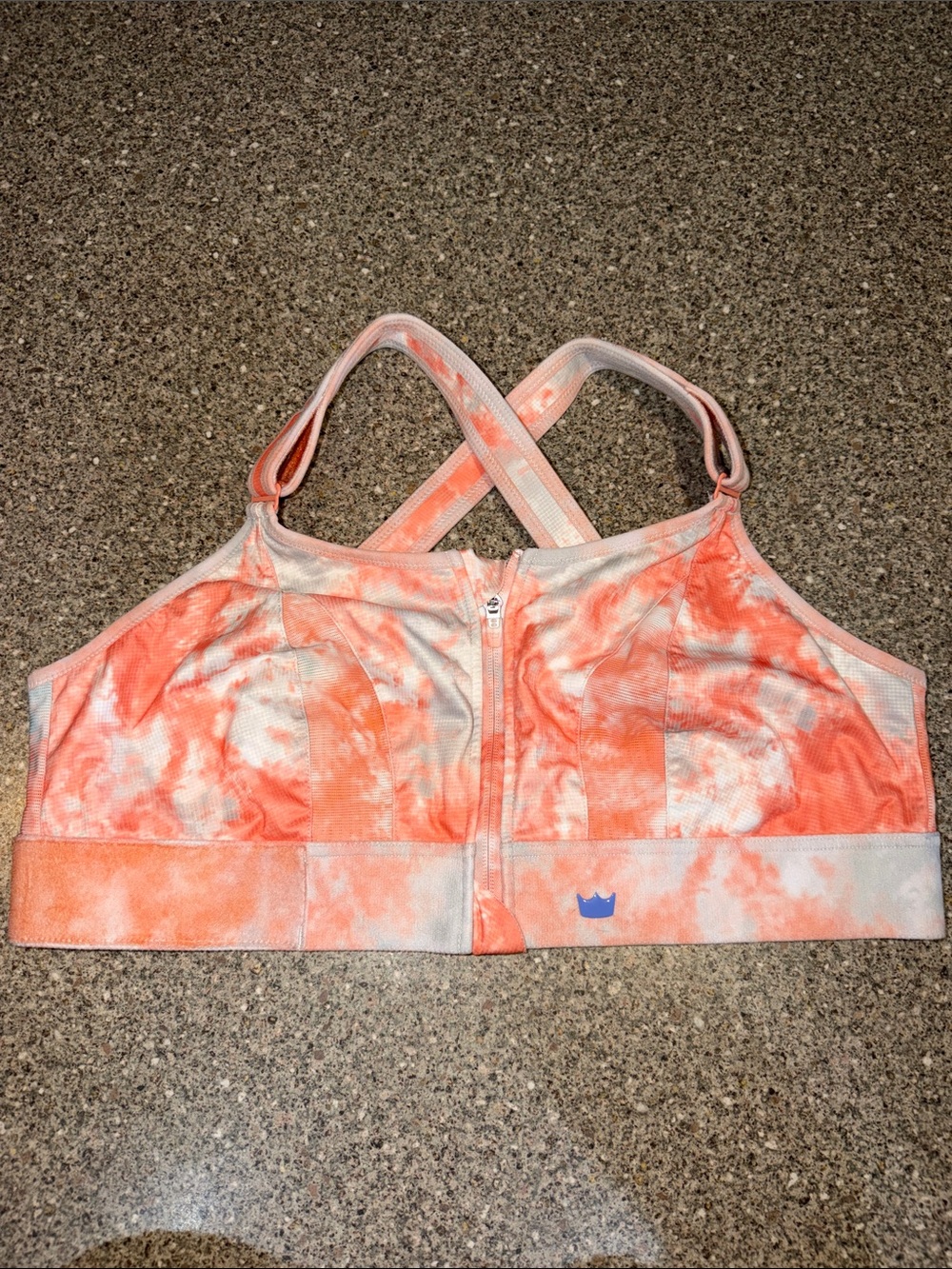 SHEFIT Orange Tie-Dye Front-Zip Sports Bra